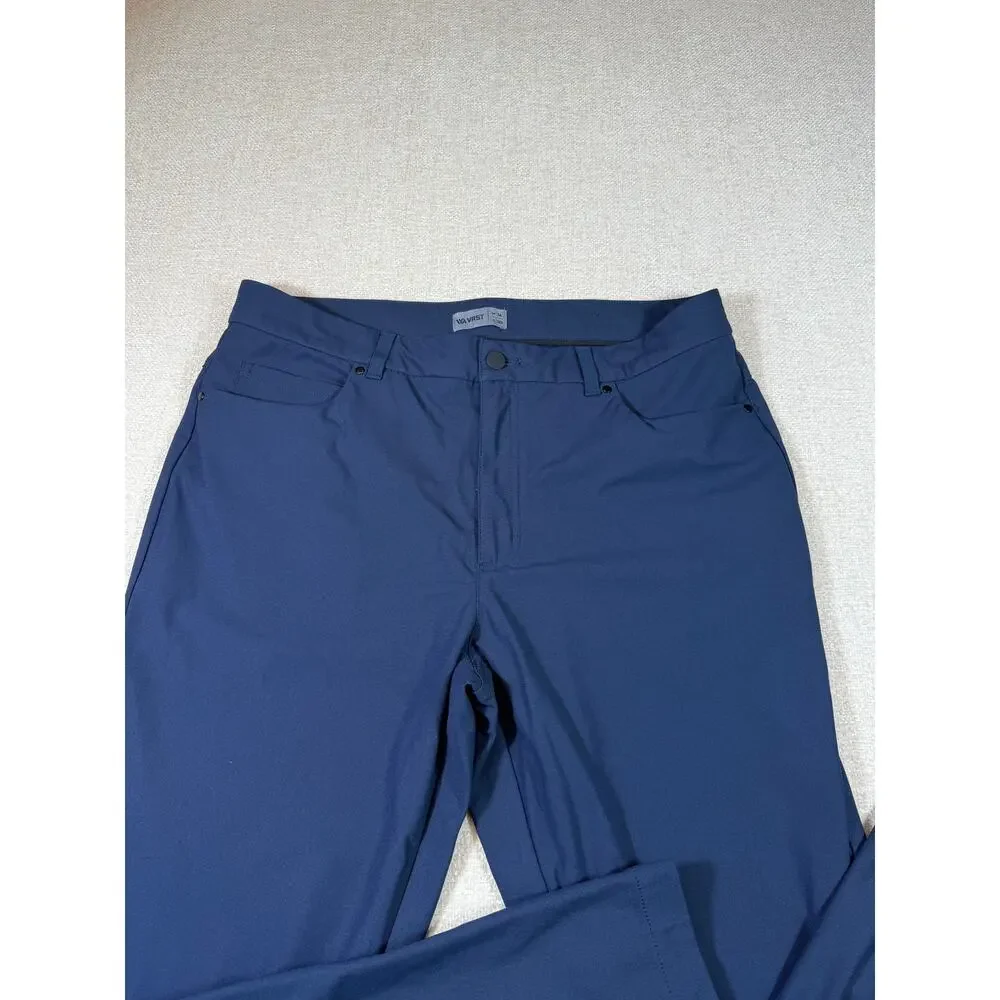 VRST Men's Blue 36x30 Athletic Fit Stretch 5 Pocket Performance Pants Casual
